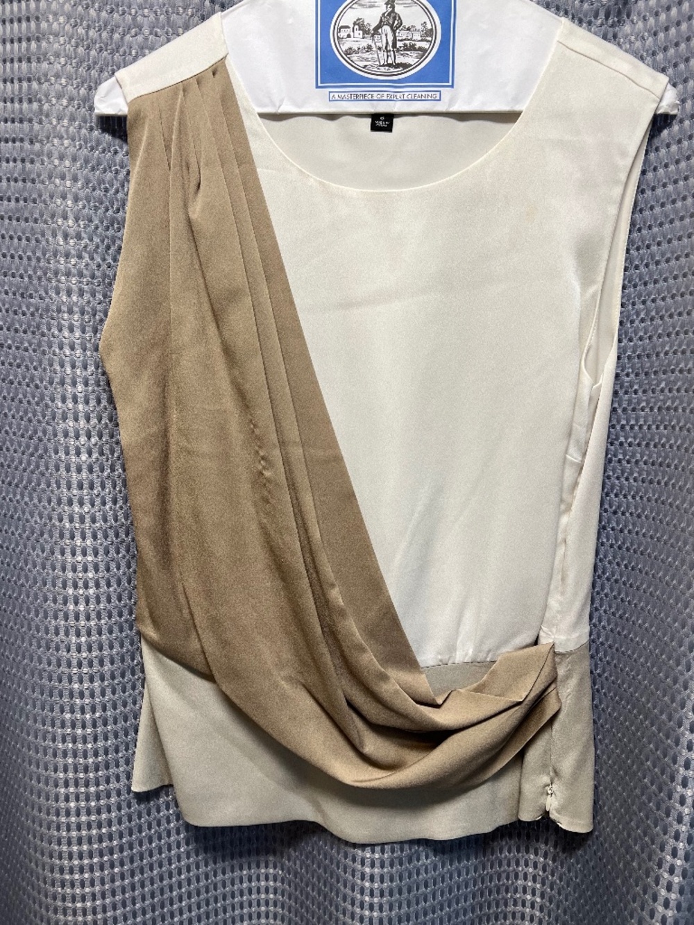 Ann Taylor shades of beige drape style top size 6